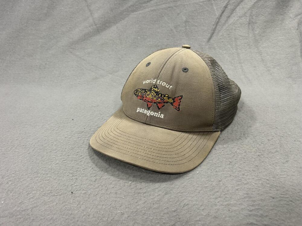 Patagonia World Trout Hat Cap Snap Back Brown Fishstitch Mens One Size Trucker